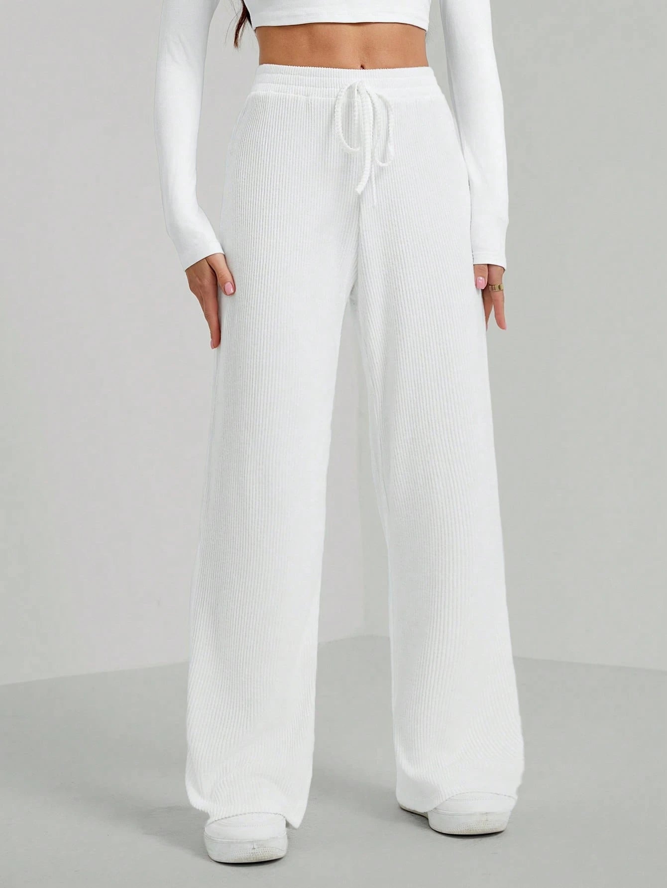 Solid Drawstring Slant Pocket Sweatpants