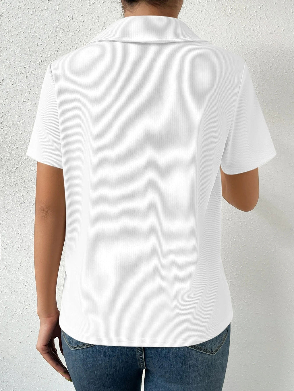 Solid Ribbed Knit Tee