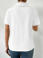 Solid Ribbed Knit Tee