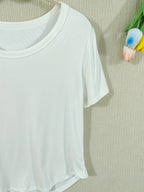 Short Sleeve Crew Neck Casual Solid Color T-Shirt, Slim Fit