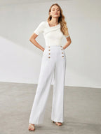 Solid Asymmetrical Neck Slim Fit Tee