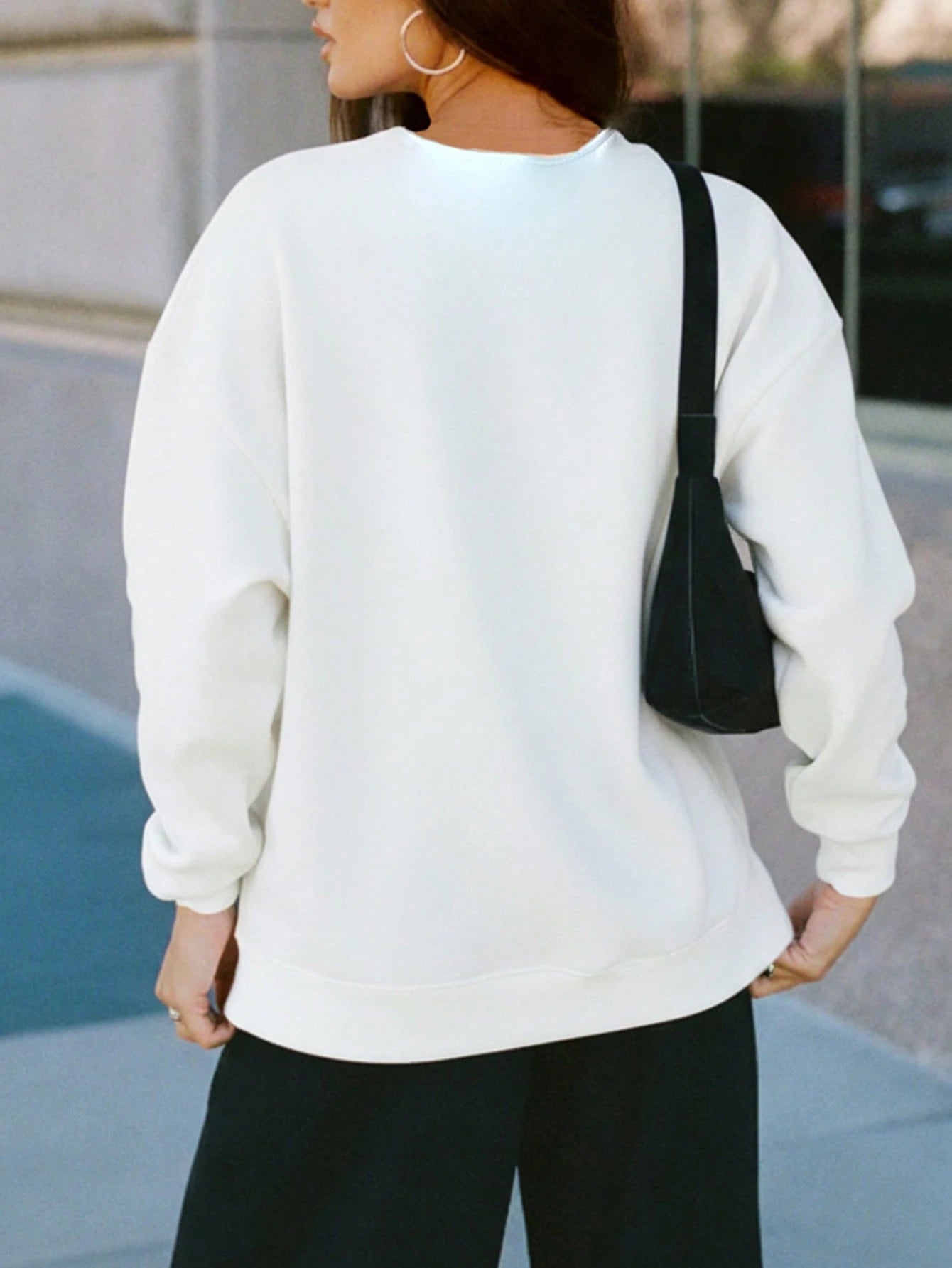 Casual Fashion Sports American Style Loose Slim V-Neck Long-Sleeved T-Shirt With Numbers And Letters