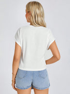 Solid Batwing Sleeve Tee