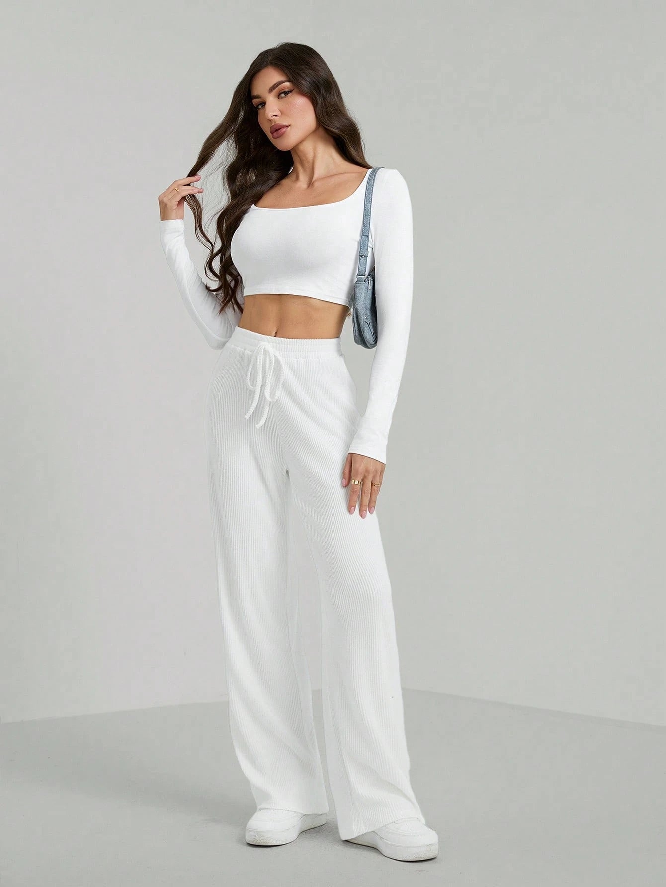 Solid Drawstring Slant Pocket Sweatpants