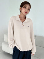 Half-Zipper Casual & Versatile Long Sleeve Sweatshirt, Long Sleeve Tops