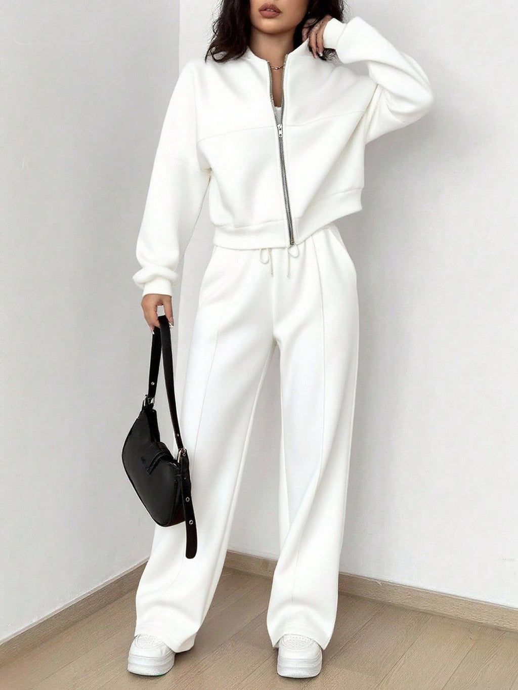 Casual Long Sleeve Top And Pants Two Pieces Outfit