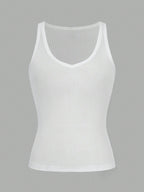Casual Versatile Solid Color Knit Sports Tank Top