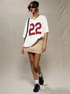 Oversized Baseball T-Shirt Casual Cute Graphic Tee