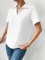Solid Ribbed Knit Tee