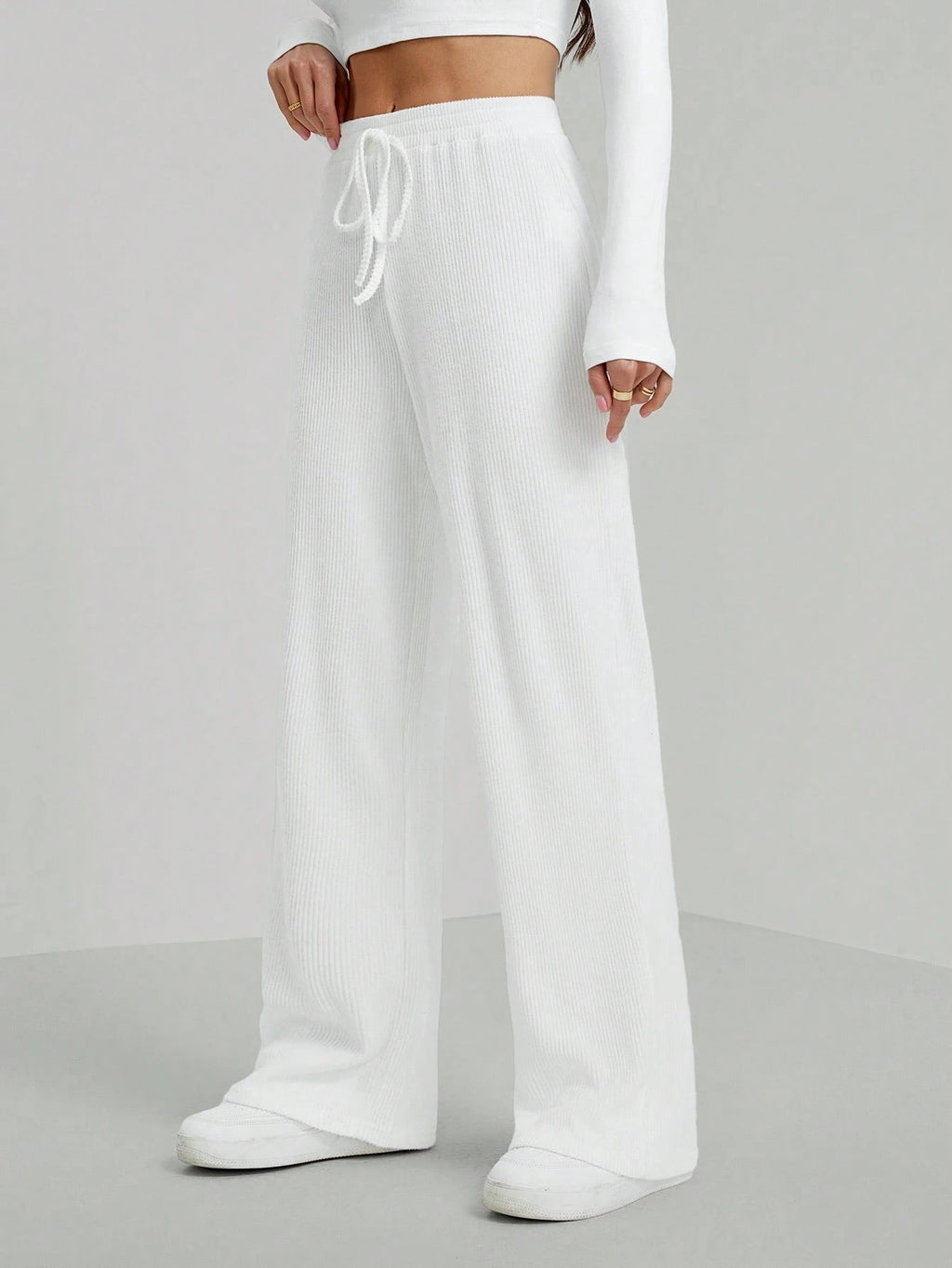 Solid Drawstring Slant Pocket Sweatpants