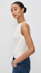 Sleeveless Button Knit Tank Top