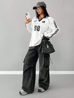 Sportswear Graphics White Over Size Long Sleeve Jersey T-Shirt