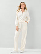 Half Zip Drop Shoulder Sweatshirt & Drawstring Waist Pants