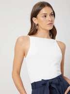 Sleeveless Top with Fine Shoulder Straps