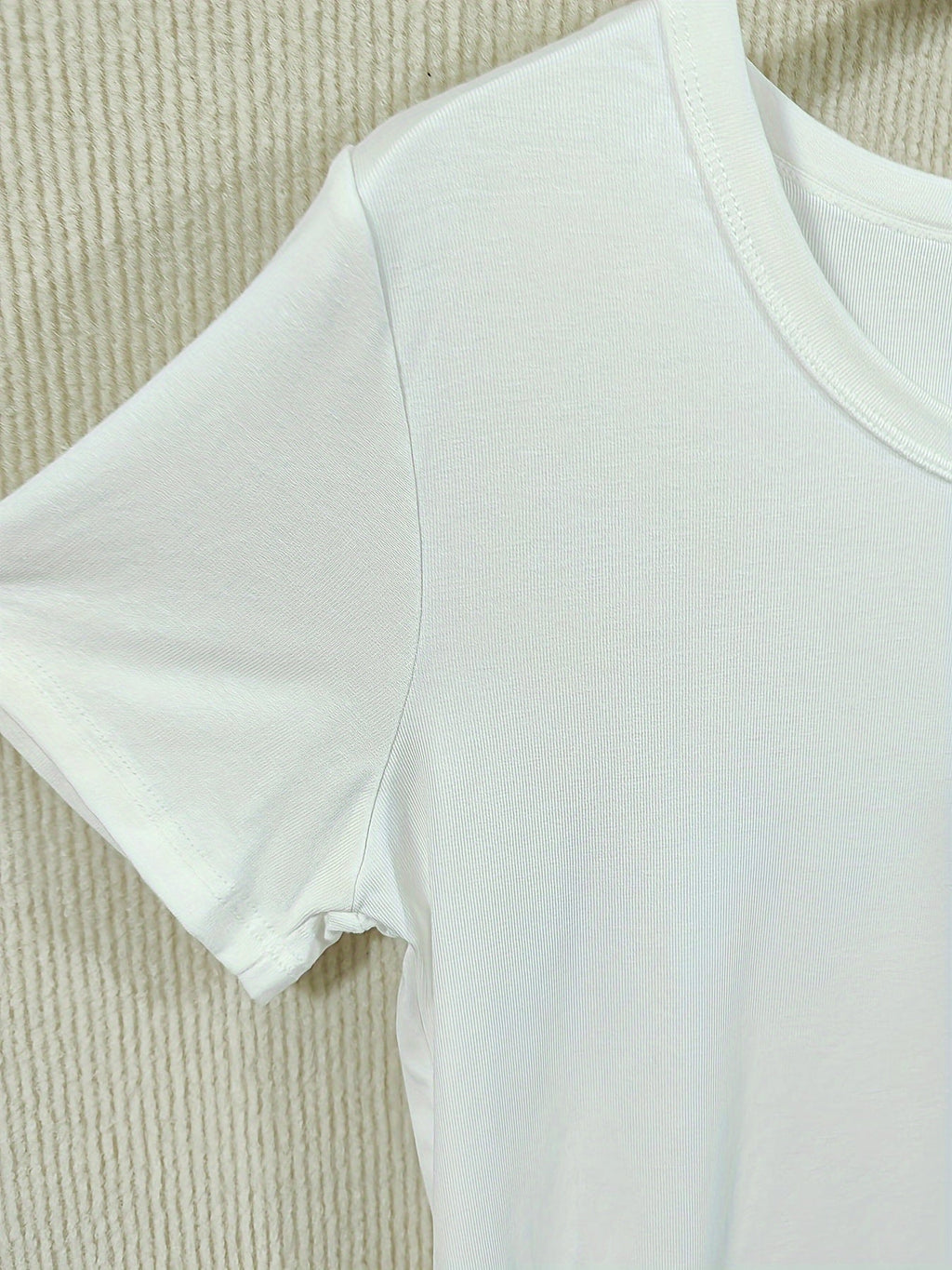 Short Sleeve Crew Neck Casual Solid Color T-Shirt, Slim Fit