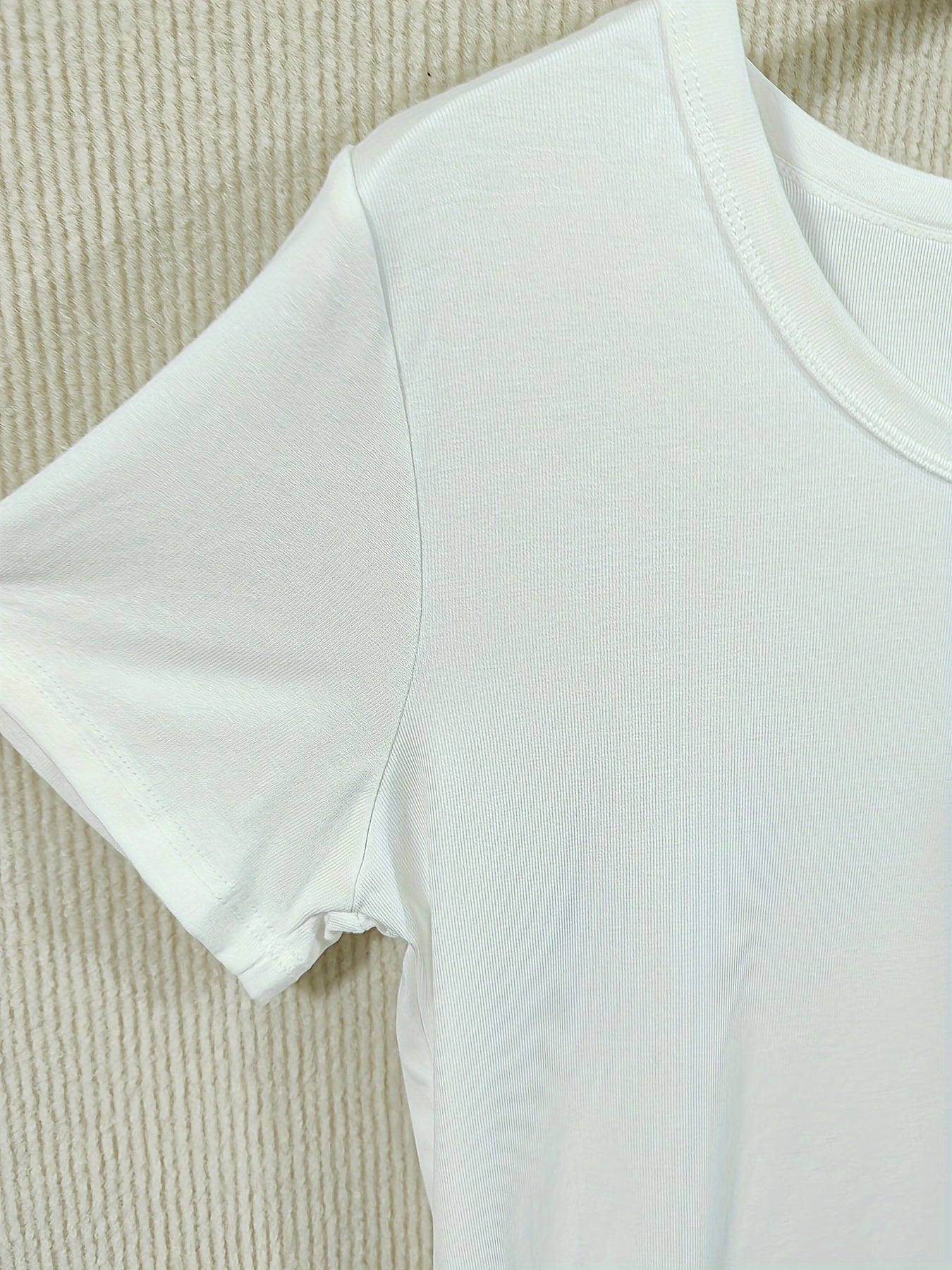 Short Sleeve Crew Neck Casual Solid Color T-Shirt, Slim Fit
