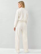 Half Zip Drop Shoulder Sweatshirt & Drawstring Waist Pants