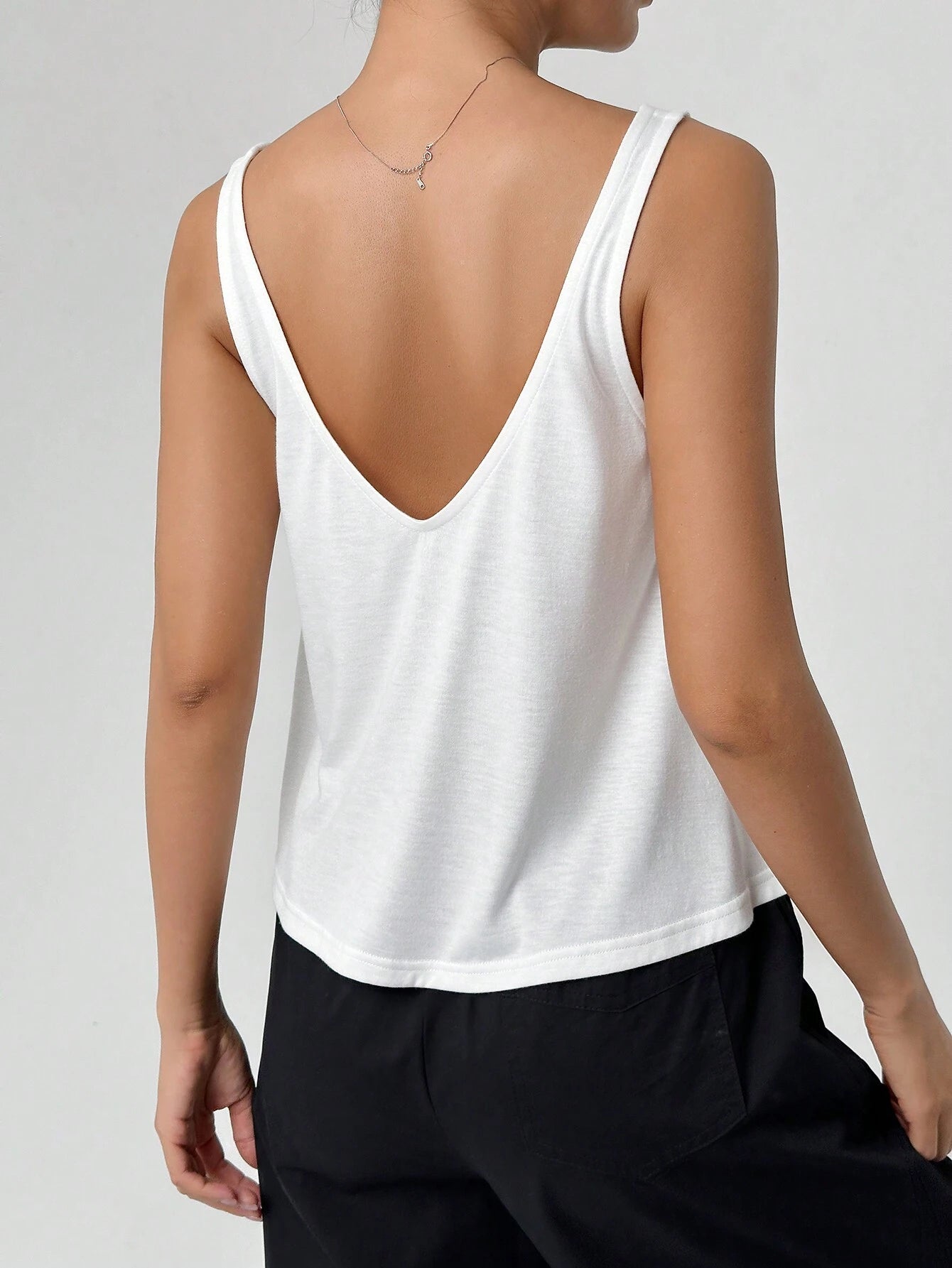 Fashion V-Neck Solid Color Loose Camisole Tank Top