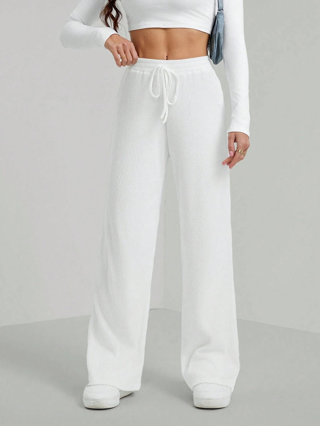 Solid Drawstring Slant Pocket Sweatpants