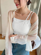 Plain Color Casual Versatile Asymmetrical Camisole