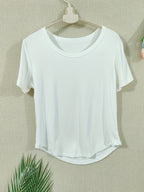 Short Sleeve Crew Neck Casual Solid Color T-Shirt, Slim Fit