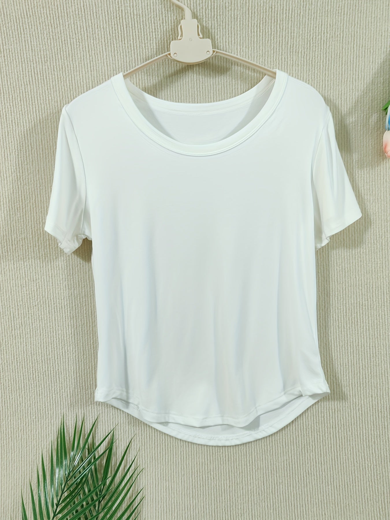Short Sleeve Crew Neck Casual Solid Color T-Shirt, Slim Fit