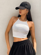 Solid Color Halter Top Going Out Tops Tank Tops