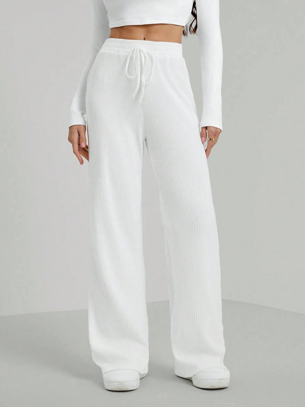 Solid Drawstring Slant Pocket Sweatpants