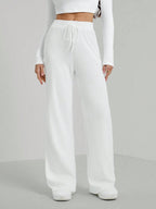 Solid Drawstring Slant Pocket Sweatpants