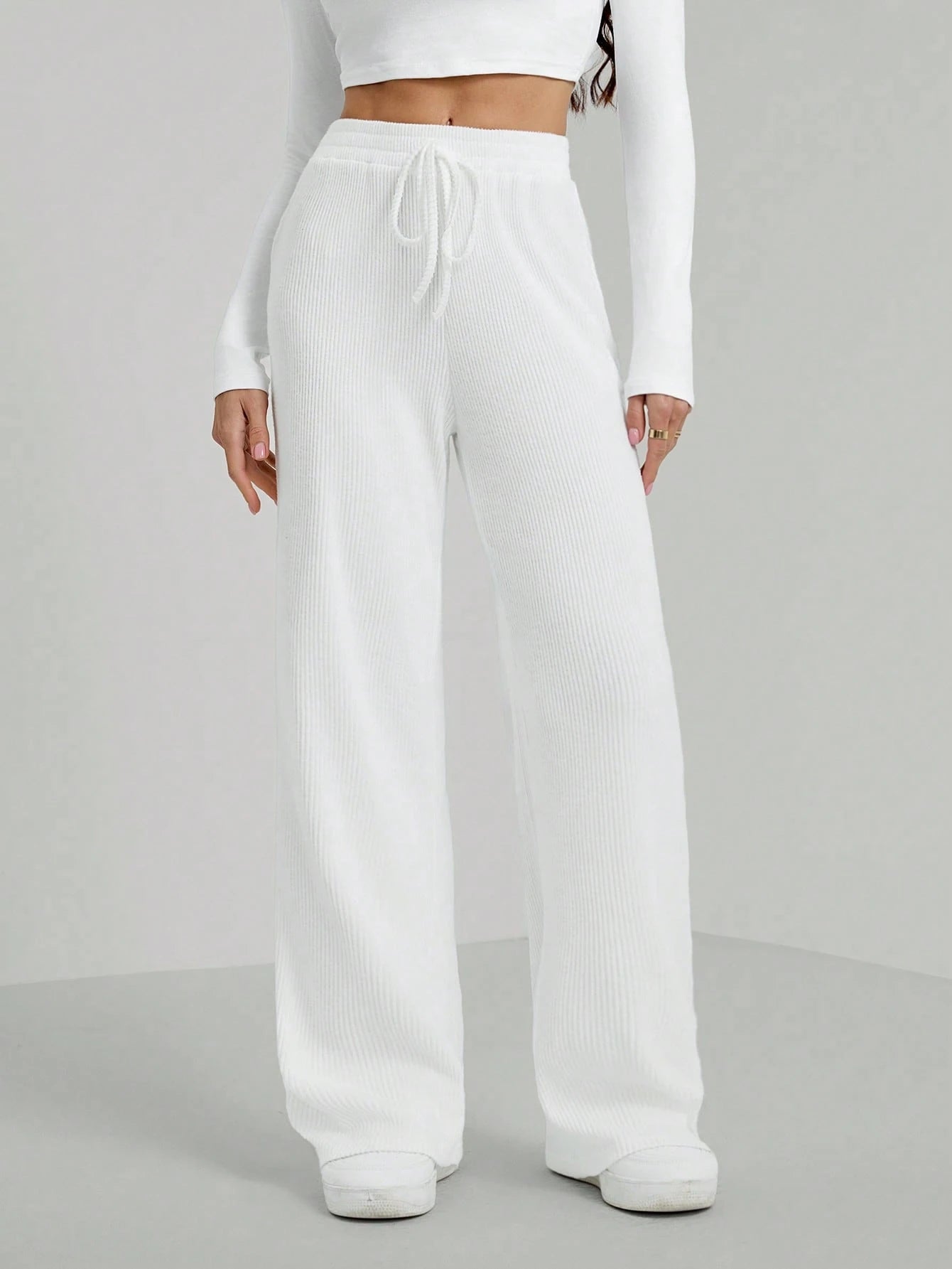Solid Drawstring Slant Pocket Sweatpants