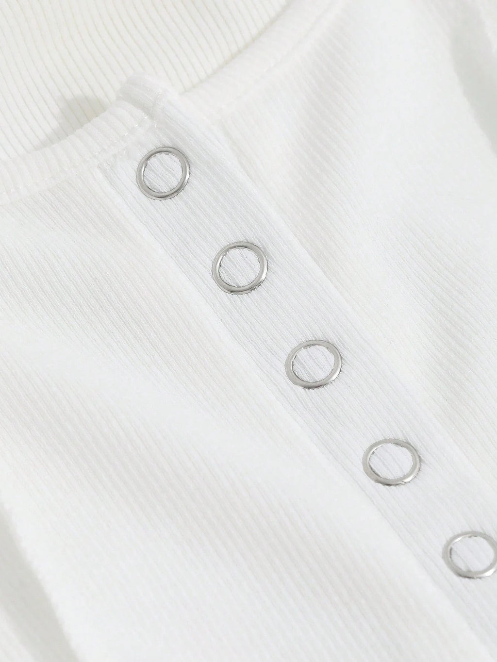 Solid Button Front Curved Hem