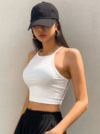 Solid Color Halter Top Going Out Tops Tank Tops