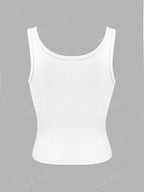 Solid Color Button Half Placket Tank Top