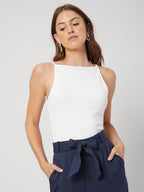 Sleeveless Top with Fine Shoulder Straps